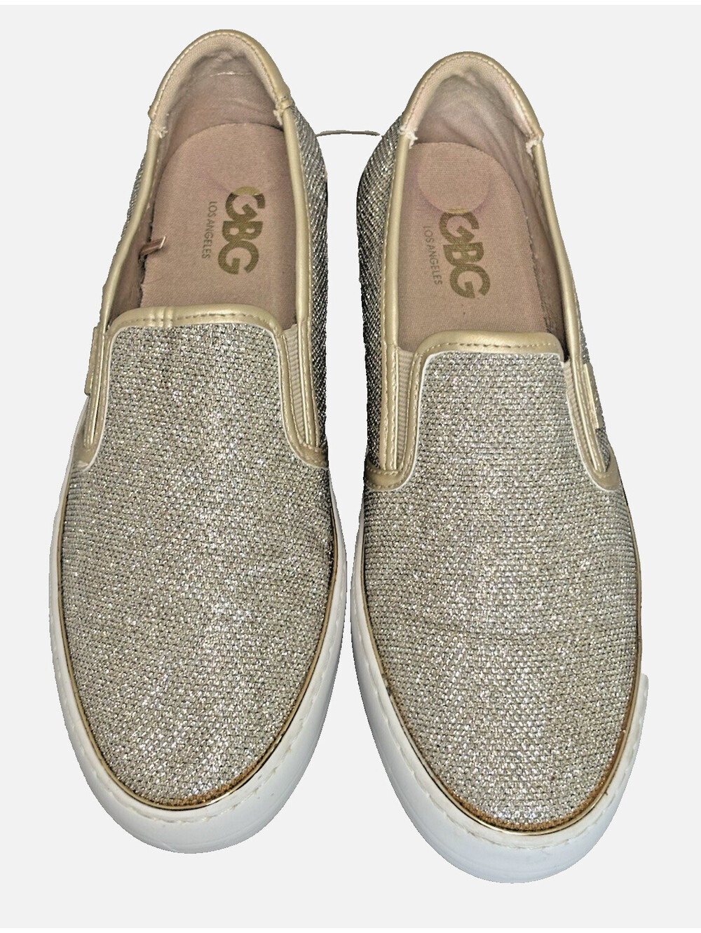 GBG LA Gollys2 Women's Gold Metallic Slip-On Sneaker Sz 8.5